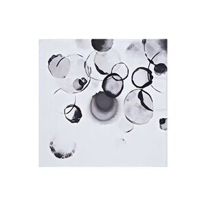 Black and White Bubbles Unframed Canvas Wall Art 16" X 16"
